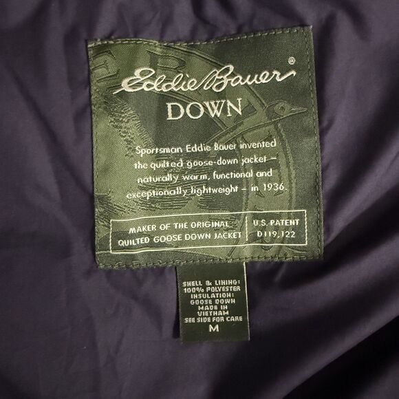 Eddie Bauer Women's Medium Purple Goose Down Full Zip/Snaps Puffer Vest - Picture 5 of 6